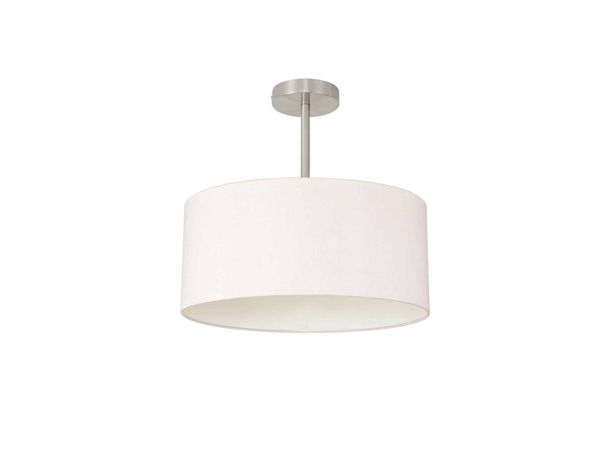 Baymont 40cm Semi Flush 1 Light Satin Nickel, Nude Beige/Moonlight DK0248  Deco Baymont